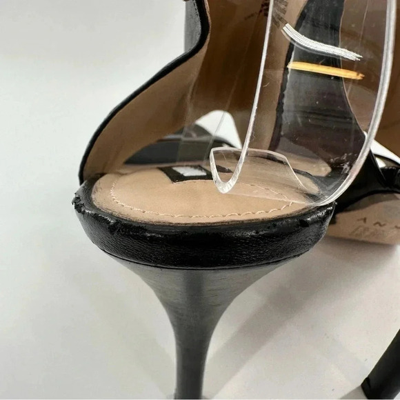 Dkny womens heels size 10 41 black leather platform chunky booties - Picture 7 of 15